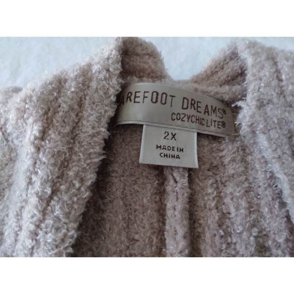 Barefoot Dreams CozyChic Lite Ribbed Shrug Sweater Cardigan Light Pink Womens 2X - Picture 6 of 8